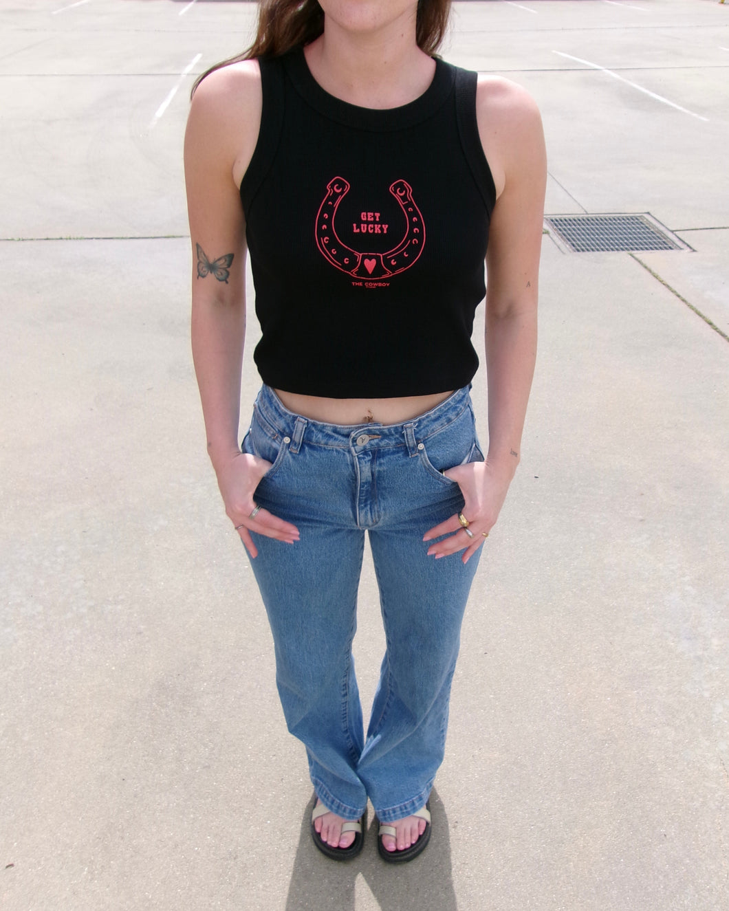 The Crop Tank - Black/Red
